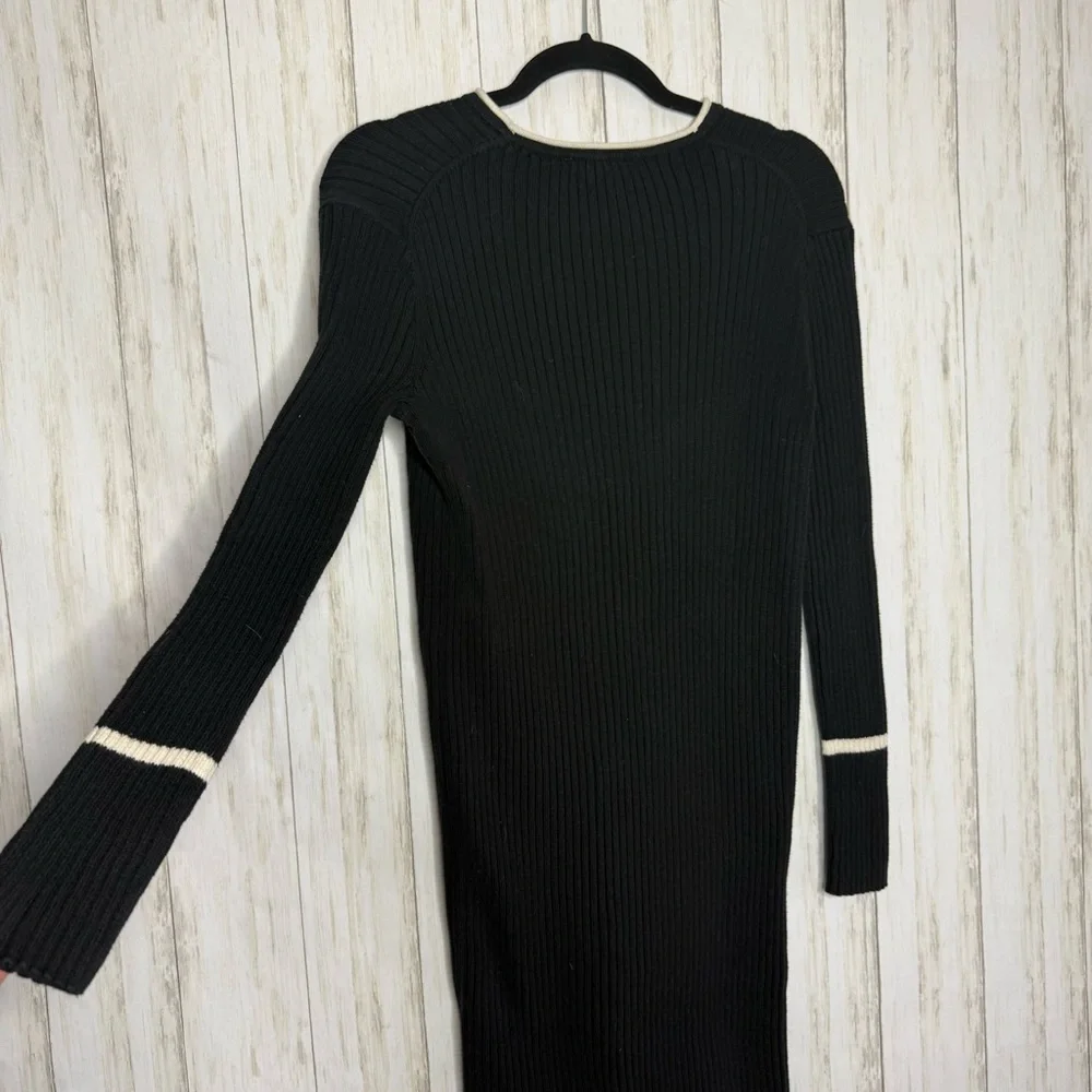 EVERLANE Cotton Wide Rib Midi Dress - Black Small